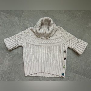 Matilda Jane, Flaxen Reese Cable Knit Cropped Sweater in cream, Size 14 (Girls)